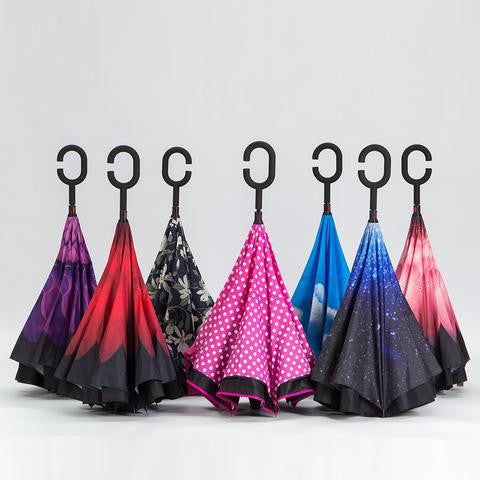 REVOLUTIONARY DOUBLE-LAYER HANDS-FREE INVERTED UMBRELLA