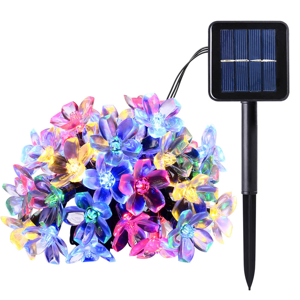 Solar-Powered Flower String Lights